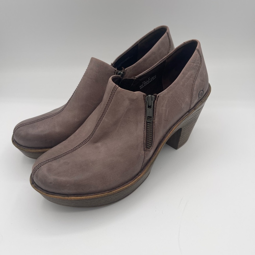 Born Leather Mules with Chunky Heel